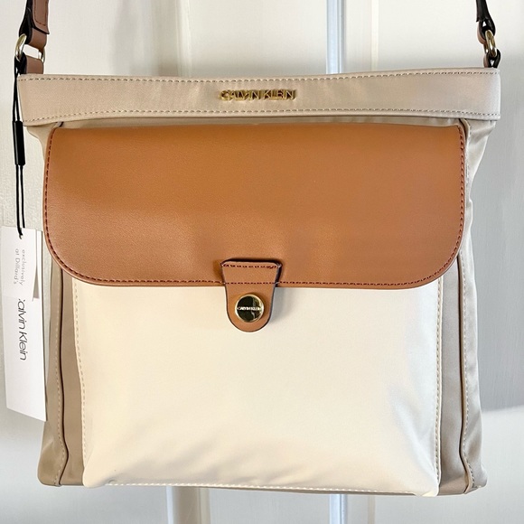 Calvin Klein Crossbody Messenger Handbag Brown/Tan - Picture 2 of 16